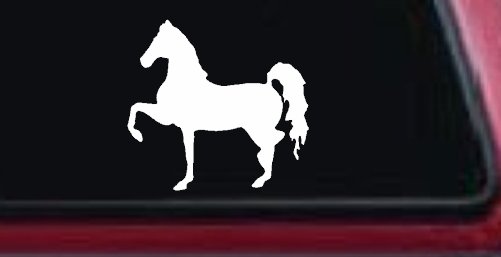 Horse (full body) prancing. Car or Truck Vinyl Window Decal Sticker (White)