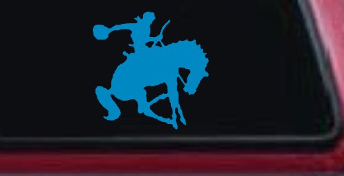 Bronco Bucking Bronc Rodeo Cowboy Western Farm Ranch Car or Truck Window Decal Sticker (Blue)