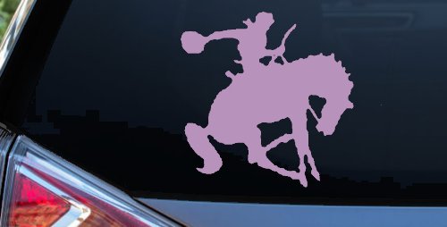 Bronco Bucking Bronc Rodeo Cowboy Western Farm Ranch Car or Truck Window Decal Sticker (Lilac)