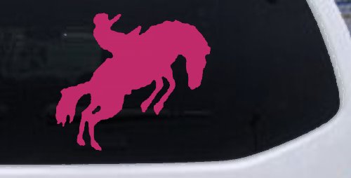 Rodeo Bucking Bronco Cowboy Western Farm Ranch Car or Truck Window Decal Sticker (Hot Pink)