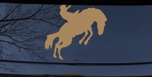 Rodeo Bucking Bronco Cowboy Western Farm Ranch Car or Truck Window Decal Sticker (Light Brown)