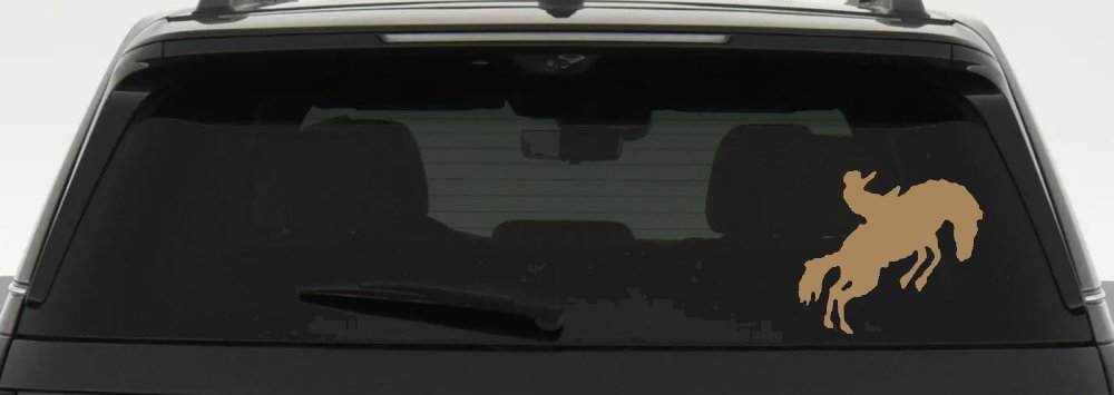 Rodeo Bucking Bronco Cowboy Western Farm Ranch Car or Truck Window Decal Sticker (Light Brown)