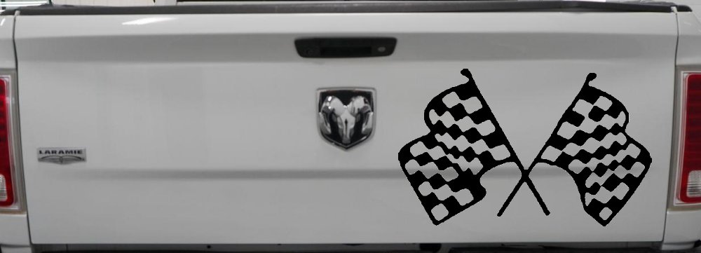 Racing Flags Car or Truck Window Decal Sticker