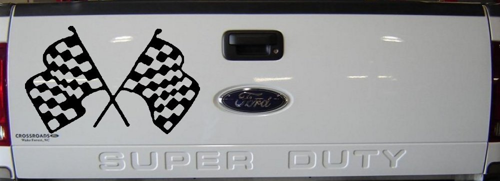 Racing Flags Car or Truck Window Decal Sticker (Black)