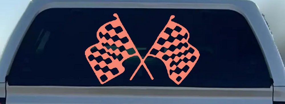 Racing Flags Car or Truck Window Decal Sticker