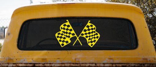 Racing Flags Car or Truck Window Decal Sticker