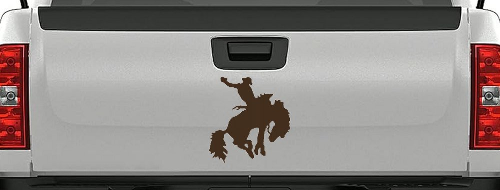 Rodeo Bucking Bronco Cowboy Western Farm Ranch Car or Truck Window Decal Sticker (Brown)