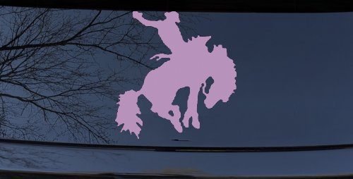 Rodeo Bucking Bronco Cowboy Western Farm Ranch Car or Truck Window Decal Sticker (Lilac)