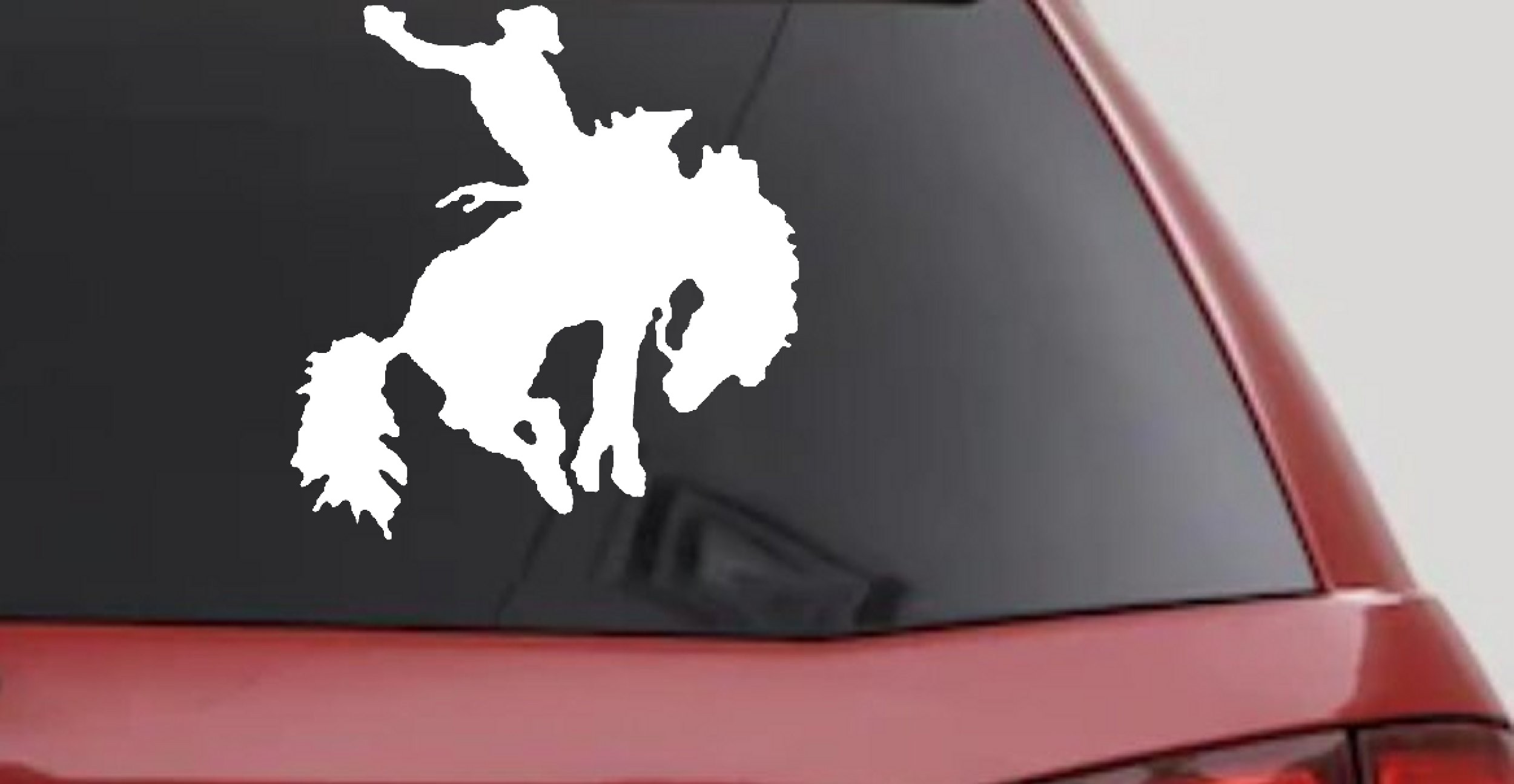 Bucking Bronco Cowboy Decal for Car Truck Window Western Ranch Sticker (White)