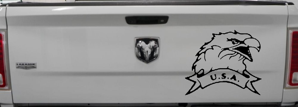 Eagle with USA Banner Military Car or Truck Window Decal Sticker