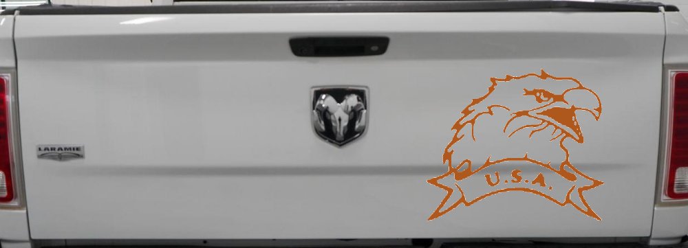 Eagle USA Banner Military Car Truck Decal Vinyl Sticker Window Graphic (Nut Brown)