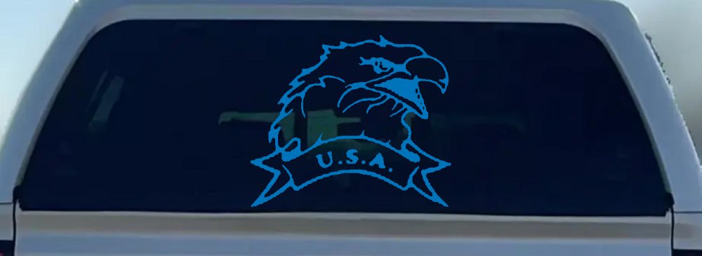 Eagle with USA Banner Military Car or Truck Window Decal Sticker