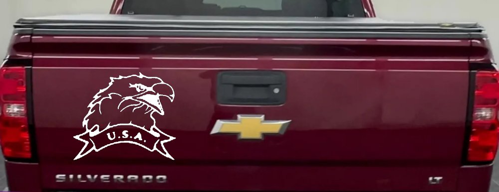 Eagle with USA Banner Military Car or Truck Window Decal Sticker
