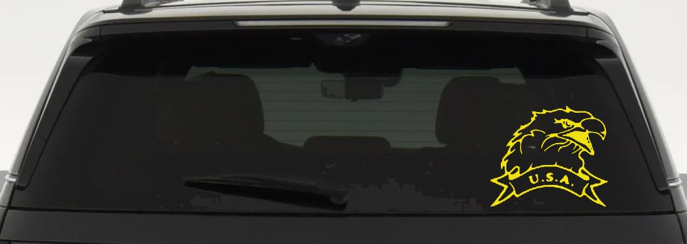 Eagle with USA Banner Military Car or Truck Window Decal Sticker