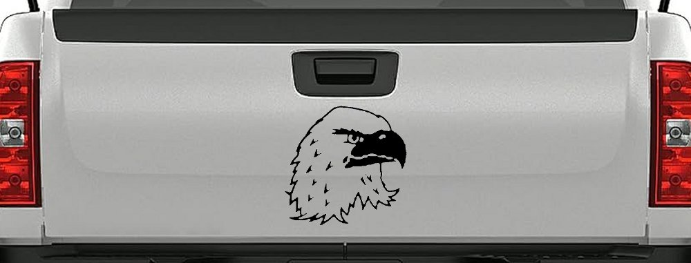 Eagle Head Car or Truck Window Decal Sticker (Black)