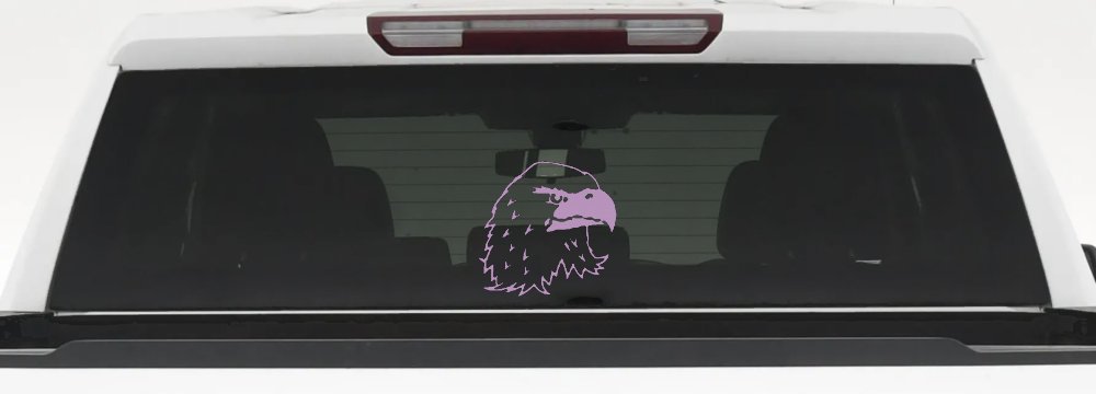 Eagle Head Car or Truck Window Decal Sticker (Lilac)