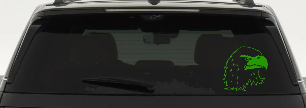 Eagle Head Car or Truck Window Decal Sticker (Lime)