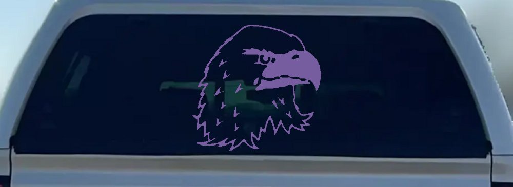 Eagle Head Car or Truck Window Decal Sticker (Purple)