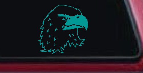 Eagle Head Car or Truck Window Decal Sticker (Turquoise)
