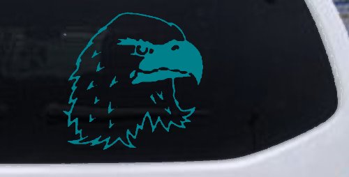 Eagle Head Car or Truck Window Decal Sticker (Turquoise Blue)