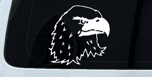 Eagle Head Car or Truck Window Decal Sticker (White)
