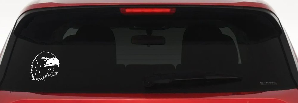 Eagle Head Car or Truck Window Decal Sticker (White)