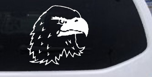 Eagle Head Car or Truck Window Decal Sticker (White)