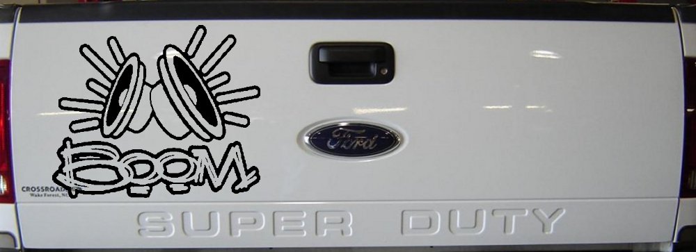 Boom Subwoofer Speakers Car or Truck Window Decal Sticker