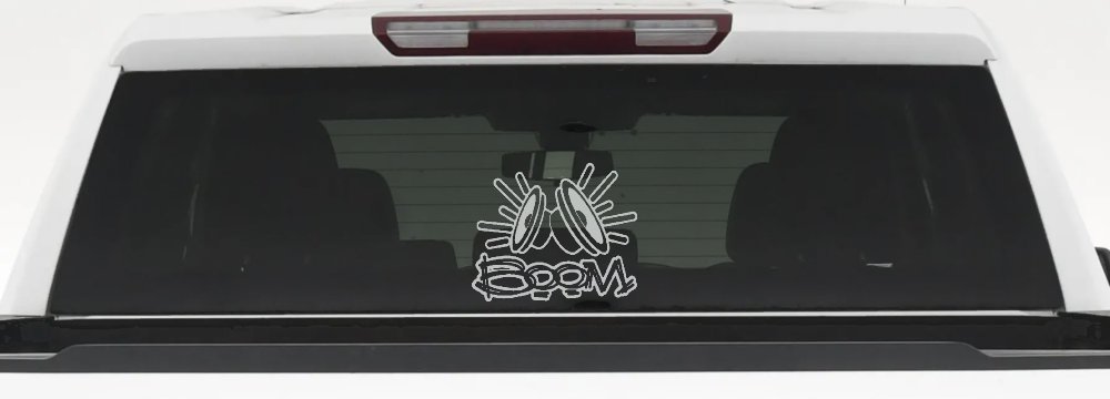 Boom Subwoofer Speakers Car or Truck Window Decal Sticker