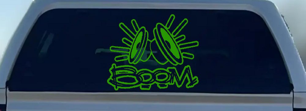 Boom Subwoofer Speakers Car or Truck Window Decal Sticker