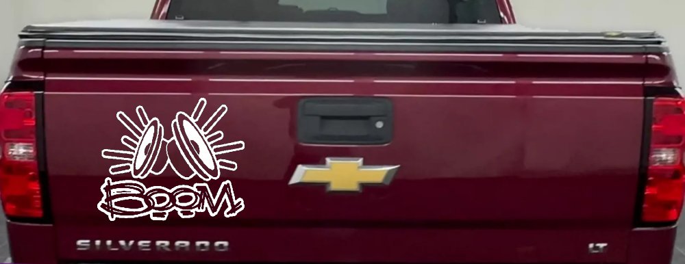 Boom Subwoofer Speakers Car or Truck Window Decal Sticker