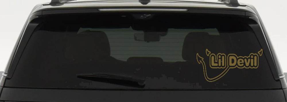 Lil Devil Car or Truck Window Decal Sticker (Gold)