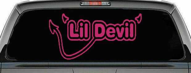 Lil Devil Car or Truck Window Decal Sticker (Hot Pink)
