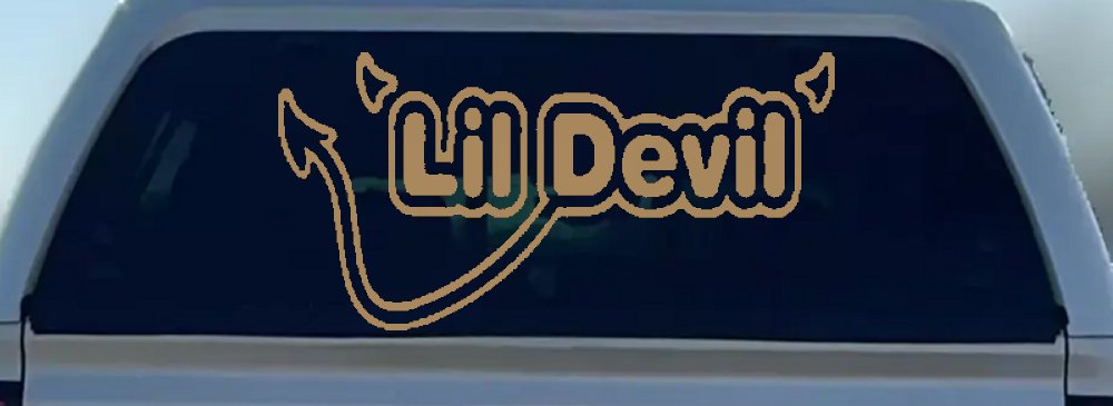 Lil Devil Decal Sticker for Car Truck Window Auto Vinyl Fun Accessory (Light Brown)