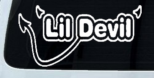 Lil Devil Car or Truck Window Decal Sticker (White)