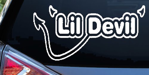 Lil Devil Car or Truck Window Decal Sticker (White)