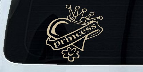 Princess With Heart and Crown Car or Truck Window Decal Sticker