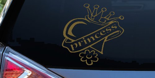 Princess With Heart and Crown Car or Truck Window Decal Sticker