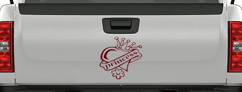 Princess With Heart and Crown Car or Truck Window Decal Sticker