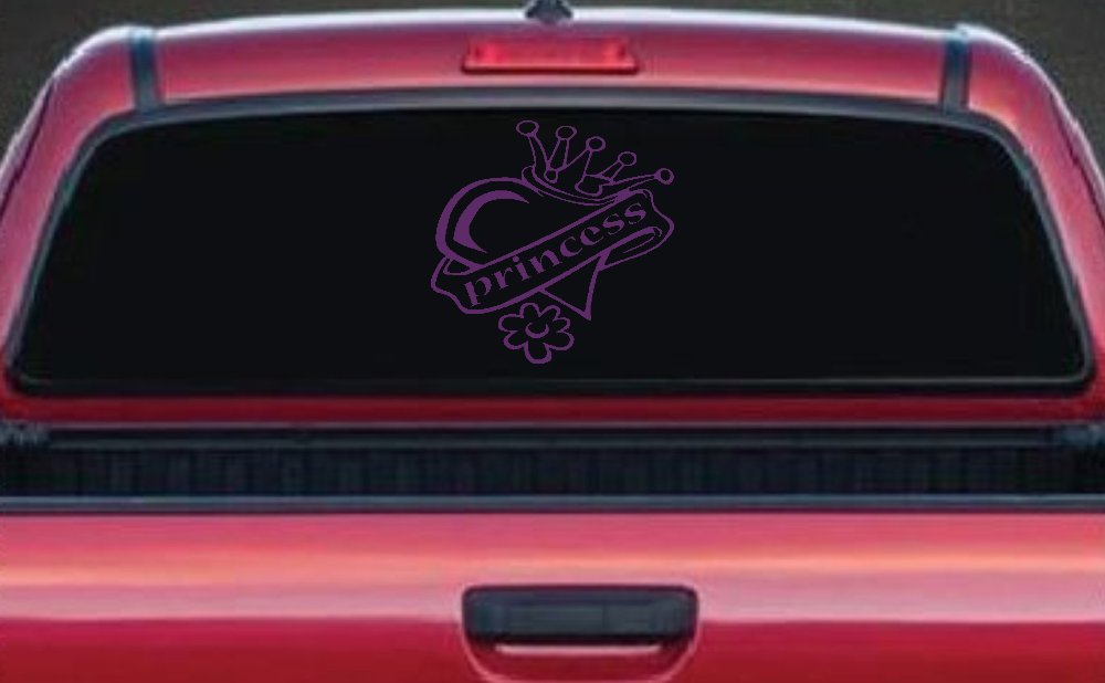 Princess With Heart and Crown Car or Truck Window Decal Sticker