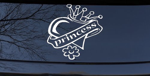 Princess With Heart and Crown Car or Truck Window Decal Sticker