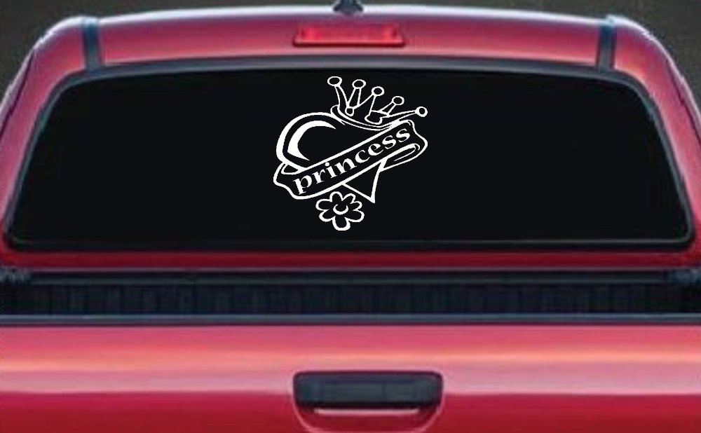 Princess With Heart and Crown Car or Truck Window Decal Sticker