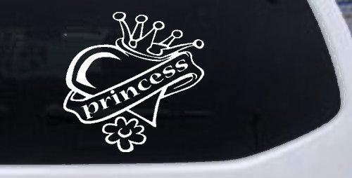 Princess With Heart and Crown Car or Truck Window Decal Sticker