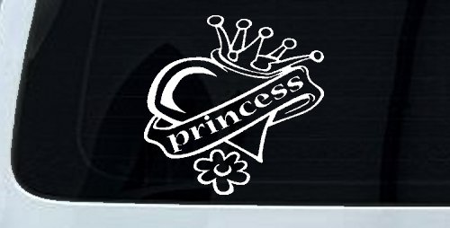 Princess With Heart and Crown Car or Truck Window Decal Sticker
