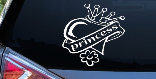 Princess With Heart and Crown Car or Truck Window Decal Sticker