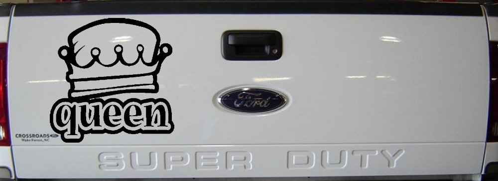 Queen with Crown Car or Truck Window Decal Sticker (Black)