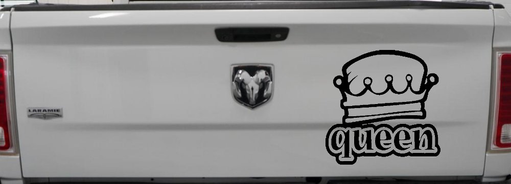Queen with Crown Car or Truck Window Decal Sticker (Black)