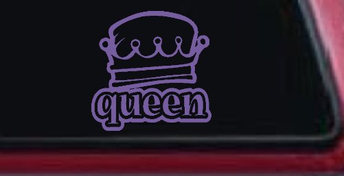 Queen with Crown Car or Truck Window Decal Sticker (Purple)