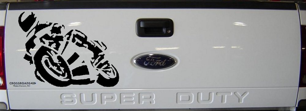 Street Bike Motorcycle Racing Car or Truck Window Decal Sticker (Black)