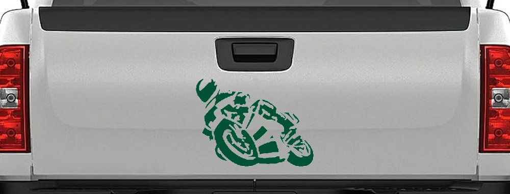 Street Bike Motorcycle Racing Car or Truck Window Decal Sticker (Dark Green)